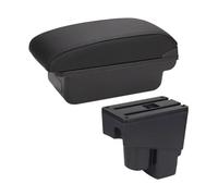 Apoyabrazos Central Reposabrazos para Coche Compatible para Fit para Jazz 2003-2007 Caja De Almacenamiento para El Brazo Consola Central Accesorios Reposabrazos(C3 Black White NOUSB)