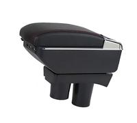 Apoyabrazos coche Compatible Con Citroen C2 C3 2007-2017 2018 2019 2020 Caja De Almacenamiento Reposabrazos De Coche Caja De Reposabrazos USB Consola Modificación Interior De Reposabrazos(D style red