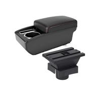 Apoyabrazos Coche Para Citroen Para Sega Interior Coche Consola Central Modificación Aumento Reposabrazos Multi-Almacenamiento Funcional Accesorios Caja De Reposabrazos(A1 Black red NO USB)