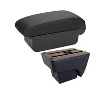 Apoyabrazos Coche Para Seat Para Ibiza 6J 6L 2017-2025 Caja De Almacenamiento Para Reposabrazos Accesorios Interiores Repuesto(B1 Black red 3USB)