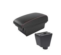 Apoyabrazos Coche Para SEAT Para Ibiza III 2001 2002 2003 2004 2005-2008 Caja De Almacenamiento Con Reposabrazos Modificación Interior Piezas Automóvil Multifunción Reposabrazos Central(B1 Black red 3