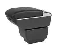 Apoyabrazos Compatible con Fabia 3 2015-2020 Apoya Brazos Coche Consola Reposabrazos Central Tapizado Caja de Almacenamiento Cuero con 7 Puertos USB - Cuero Negro de la PU