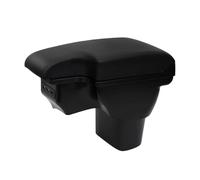 Apoyabrazos Compatible con Nissan Juke/Infiniti ESQ 2011-2019 Apoya Brazos Coche Consola Reposabrazos Central Tapizado Caja de Almacenamiento Cuero con 3 Puertos USB - Línea Negra