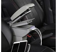 Apoyabrazos Compatible Con Opel Para Vauxhall Para Astra Para Corsa Para Mokka Para Tigra Para Zafira Tourer 7USB Consola Central Reposabrazos Giratorio Caja Almacenamiento Reposabrazos(Gray)
