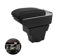 Apoyabrazos Compatible con Opel/Vauxhall Astra J 2009-2015 Apoya Brazos Coche Consola Reposabrazos Central Tapizado Caja de Almacenamiento Cuero con 7 Puertos USB - Cuero Negro de la PU