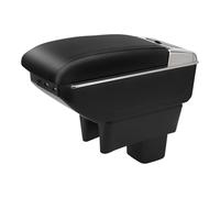 Apoyabrazos Compatible con Suzuki Swift 2005-2024 Apoya Brazos Coche Consola Reposabrazos Central Tapizado Caja de Almacenamiento Cuero con 7 Puertos USB - Cuero Negro de la PU
