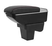 Apoyabrazos Compatible con Suzuki Vitara 2015-2019 Apoya Brazos Coche Consola Reposabrazos Central Tapizado Caja de Almacenamiento Cuero con 7 Puertos USB - Línea Roja