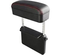 Apoyabrazos de la consola central del coche Reposabrazos universal para coche, soporte para codos, ajustable para el espacio del asiento, organizador de descanso(Black Red)