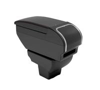 Apoyabrazos para Coche Reposabrazos Coche para Polo 2020-2024 Caja Almacenamiento Dedicada para Modernización Accesorios Y Piezas(B2 Black Line 4 USB)
