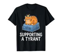Apoyando a un tirano Divertido Juego de Palabras de Gato Camiseta