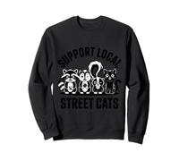 Apoye a los gatos locales de la calle mapache zarigüeya Sudadera