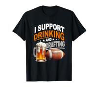 Apoyo a Beber y redactar Fantasy Football Draft Party Camiseta gráfica económica