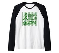 Apoyo a la concienciación sobre la Salud Mental de Green Ribbon Camiseta Manga Raglan