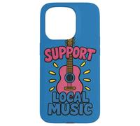 Apoyo a la música local: diseño colorido de guitarra para músicos Carcasa para iPhone 15 Pro