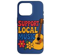 Apoyo a la música local: diseño colorido de guitarra para músicos Carcasa para iPhone 16 Pro