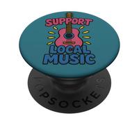 Apoyo a la música local: diseño colorido de guitarra para músicos PopSockets PopGrip Adhesivo