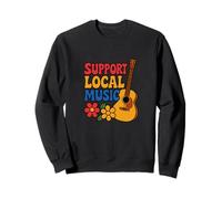 Apoyo a la música local: diseño colorido de guitarra para músicos Sudadera
