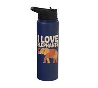 Apoyo a la vida silvestre I Love Elephants Stainless Steel Insulated Water Bottle