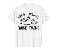 Apoyo a la Vida Silvestre Raise Twins Divertido Regalo para mamá y papá Camiseta