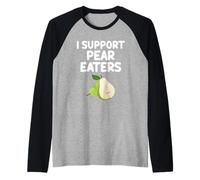 Apoyo a los comedores de Peras Dulces Frutas de otoño Bartlett Bosc Anjou Camiseta Manga Raglan