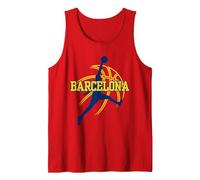 Apoyo Aficionado Baloncesto Barcelona Cataluña Basketball Camiseta sin Mangas, Hombre, Rojo, S