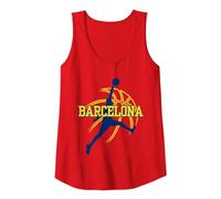 Apoyo Aficionado Baloncesto Barcelona Cataluña Basketball Camiseta sin Mangas, Mujer, Rojo, XXL