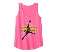 Apoyo Aficionado Baloncesto Barcelona Cataluña Basketball Camiseta sin Mangas, Mujer, Rosado Neón, XXL