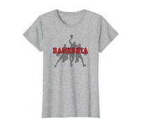 Apoyo Aficionado Baloncesto Baskonia Cataluña Basketball Camiseta, Mujer, Gris Jaspeado, L