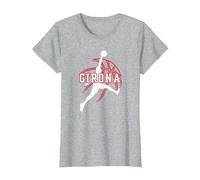 Apoyo Aficionado Baloncesto Girona Cataluña Basketball Camiseta, Mujer, Gris Jaspeado, L
