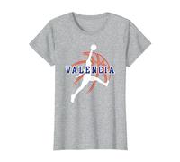 Apoyo Aficionado Baloncesto Valencia Cataluña Basketball Camiseta, Mujer, Gris Jaspeado, L