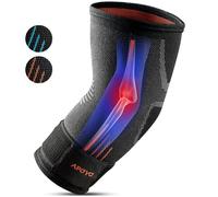 APOYO Codera de compresión de la manga, codo atlético de apoyo para baloncesto, levantamiento de pesas, más, Tendonitis con correa ajustable y cinta elástica terapéutica, ideal para entrenamientos