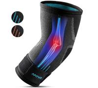 APOYO Codera de compresión para tendinitis, codo de tenista, codo de golf, levantamiento de pesas y más, con correa ajustable y cinta terapéutica elástica, para entrenamientos (grande) B