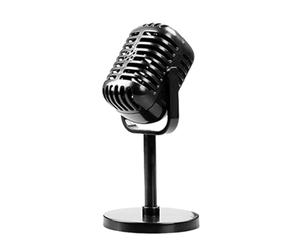 Apoyo de micrófono de estilo vintage - modelo de micrófono antiguo retro con soporte de metal, juguete de canto clásico de karaoke, diseño ergonómico confiable | Adecuado para temáticas