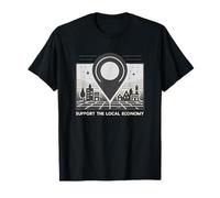 Apoyo Economía Local Mercado Comunidad Negocio Vintage Camiseta