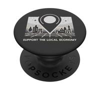 Apoyo Economía Local Mercado Comunidad Negocio Vintage PopSockets PopGrip Adhesivo