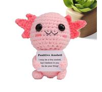 Apoyo Emocional Axolotl - Muñeca de Peluche de Punto, Juguete Divertido e Inspirador | Juguete de emoción Axolotl Suave de Ganchillo para Amigos, Fiestas y Regalos, Dulce gestri