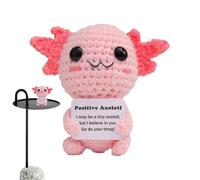 Apoyo Emocional Axolotl Plush | Lindo Animal Relleno de afirmación | Juguete de Felpa Suave Motivacional para Aliento, de ansiedad, Regalos de Fiesta y decoración del hogar, Crochet po
