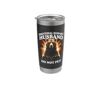 Apoyo Emocional Husband Do Not Pet Funny Bear Vaso térmico de acero inoxidable de doble pared
