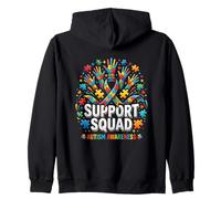 Apoyo Escuadrón Autismo Concientización Puzzle Cinta Manos Sudadera con Capucha