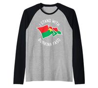 Apoyo la bandera del mapa de Burkina Faso e Ibrahim Traore Camiseta Manga Raglan