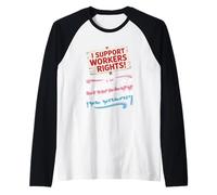 Apoyo los derechos de los trabajadores al Día del Trabajo de Helados sin fin Camiseta Manga Raglan