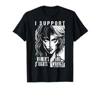 Apoyo los Derechos y los Errores de Las Mujeres Feminista Pop Art Girl Camiseta