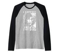 Apoyo los Derechos y los Errores de Las Mujeres Feminista Pop Art Girl Camiseta Manga Raglan