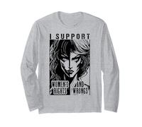 Apoyo los Derechos y los Errores de Las Mujeres Feminista Pop Art Girl Manga Larga