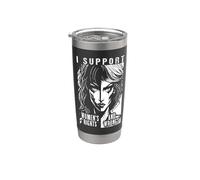 Apoyo los derechos y los errores de las mujeres Feminista Pop Art Girl Vaso térmico de acero inoxidable de doble pared