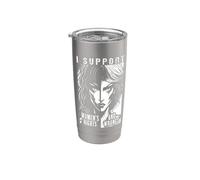 Apoyo los derechos y los errores de las mujeres Feminista Pop Art Girl Vaso térmico de acero inoxidable de doble pared