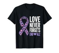 Apoyo para el Alzheimer con Ribbon of Hearts Graphic Love Camiseta