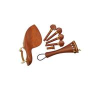 Apoyo para la barbilla para violín Juego completo de piezas violín, accesorios ébano, tamaño 4/4, clavijas for reposapiés barbilla, almohadilla for reposabrazos y(Jujube wood)