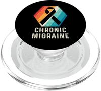 Apoyo Retro de concientización sobre el Dolor de Cabeza para Combatir la migraña crónica PopSockets PopGrip para MagSafe