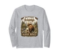 Apoyo Vida Silvestre Criar Niños Mama Bear Wildlife Adventure Manga Larga